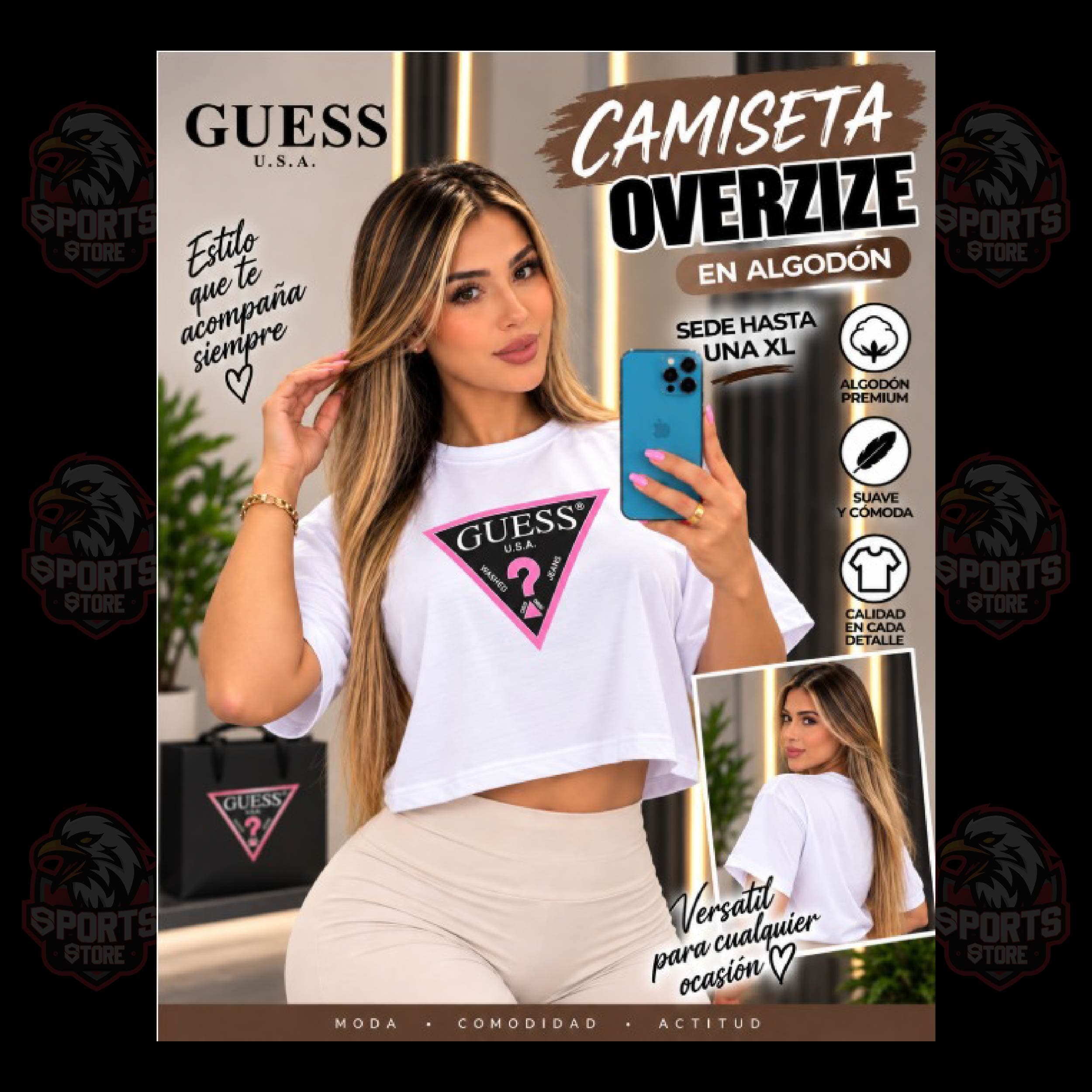 CAMISETA OVERSIZE ALGODÓN GUESS