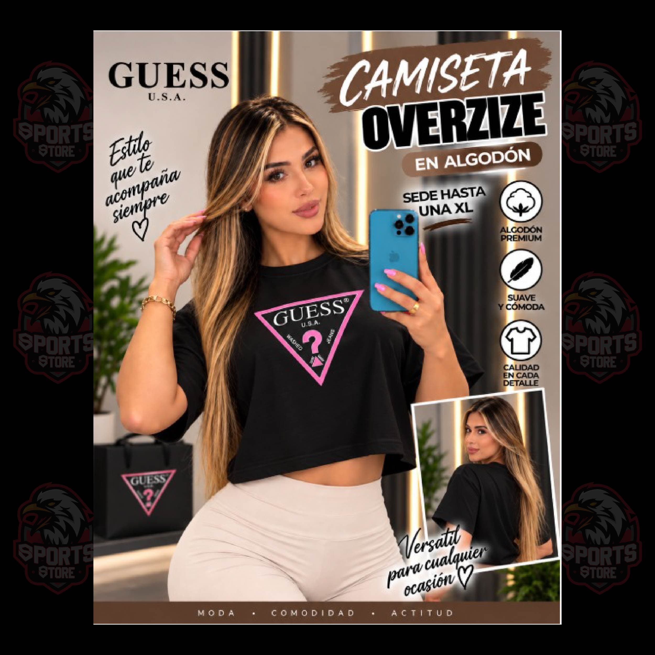CAMISETA OVERSIZE ALGODÓN GUESS
