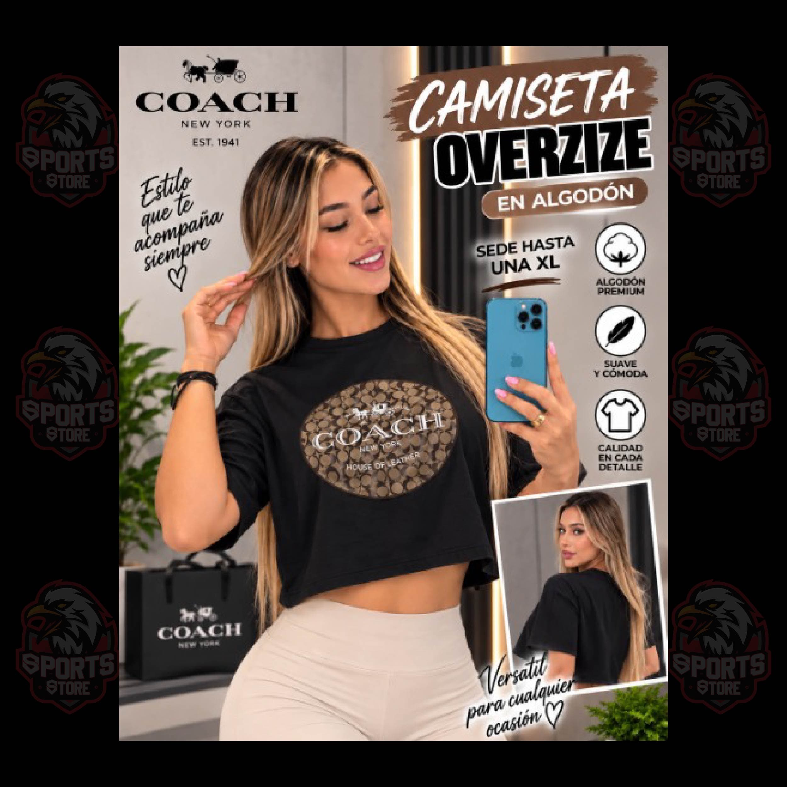 CAMISETA OVERSIZE ALGODÓN COACH 1
